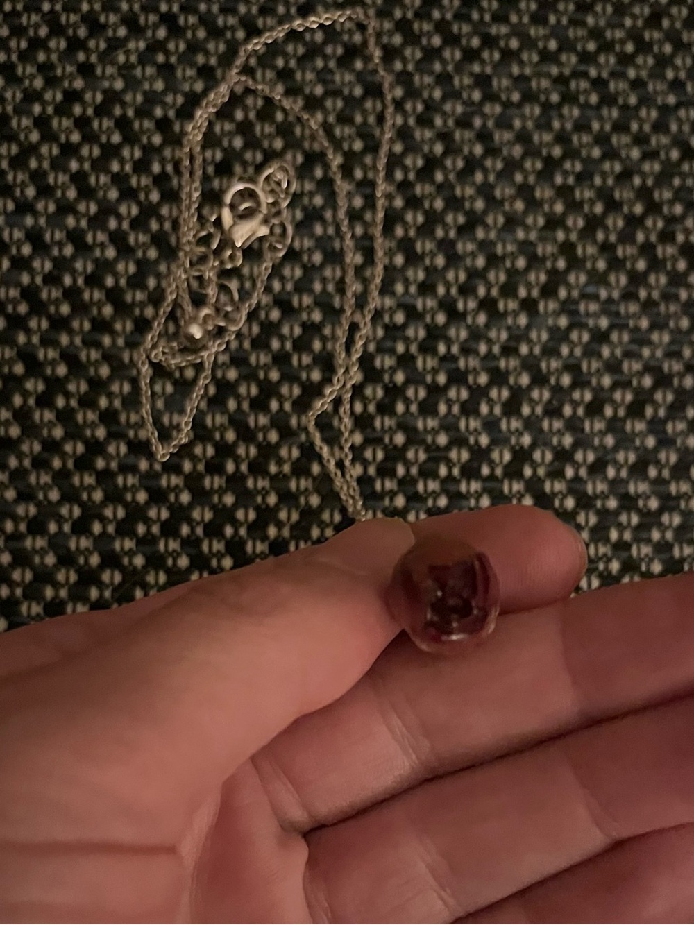 REAL Preserved Rosebud Pendant Necklace with Silver Chain - Picture 8 of 11